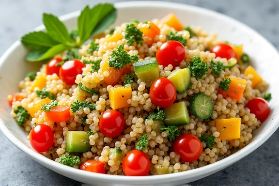 Vibrant Quinoa Salad with fresh vegetables.